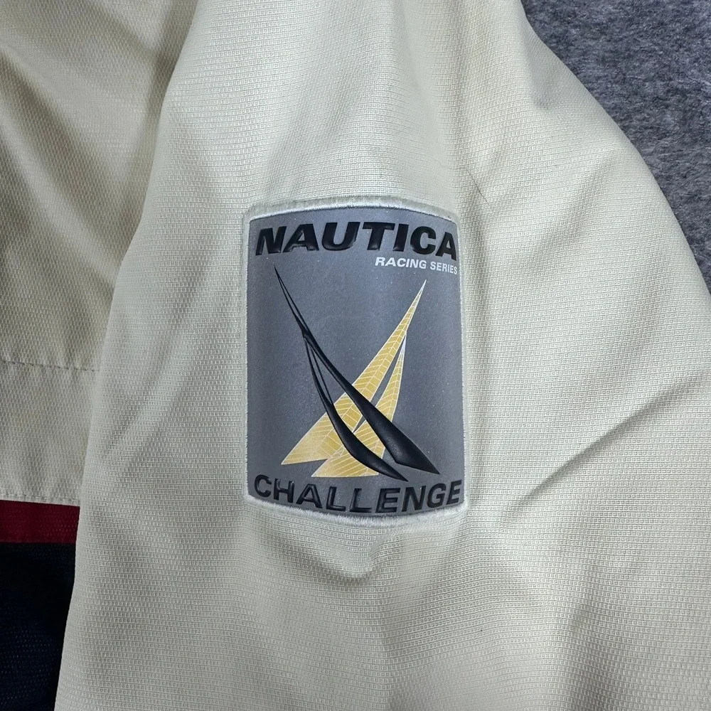 VTG Nautica Challenge NX1000 Jacket Mens‎ Large Cream Navy Red Racing Series